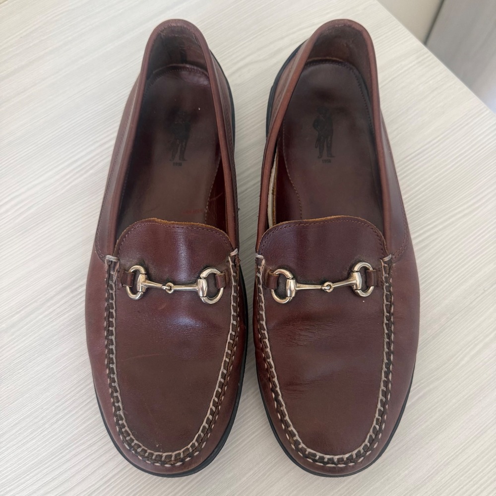 TB Phelps Minutemen Country Club Brown Leather Bit Loafers Mens 11 W 10583/21